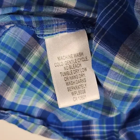 Panhandle Rough Stock Plaid Western Shirt M Embroidered Snap - Picture 9 of 14